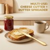 Q Qaangsd 2 gold-plated perforated cheese knives, butter knives, 3-in-1
