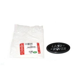 Land Rover Rear Body Oval Badge - Black ON Silver - Genuine Part# DAH500330 by Land Rover