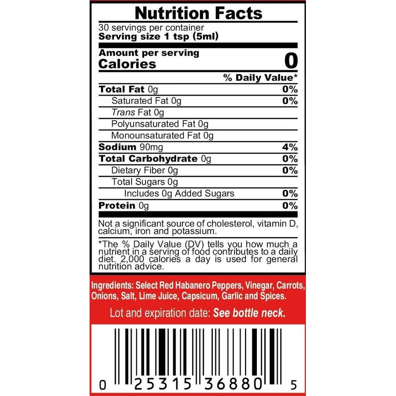 Marie Sharp’s BEWARE Comatose Heat Level Habanero Pepper Sauce, 5