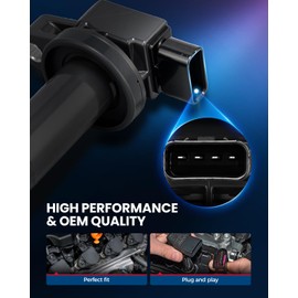 KAX OEM Performance Set of 4 Ignition Coil Pack & Iridium Spark Plugs w/Magnetic Socket Compatible with TOYO Prius 2001-2009, Yaris 2007-2018,Echo 2000, UF316