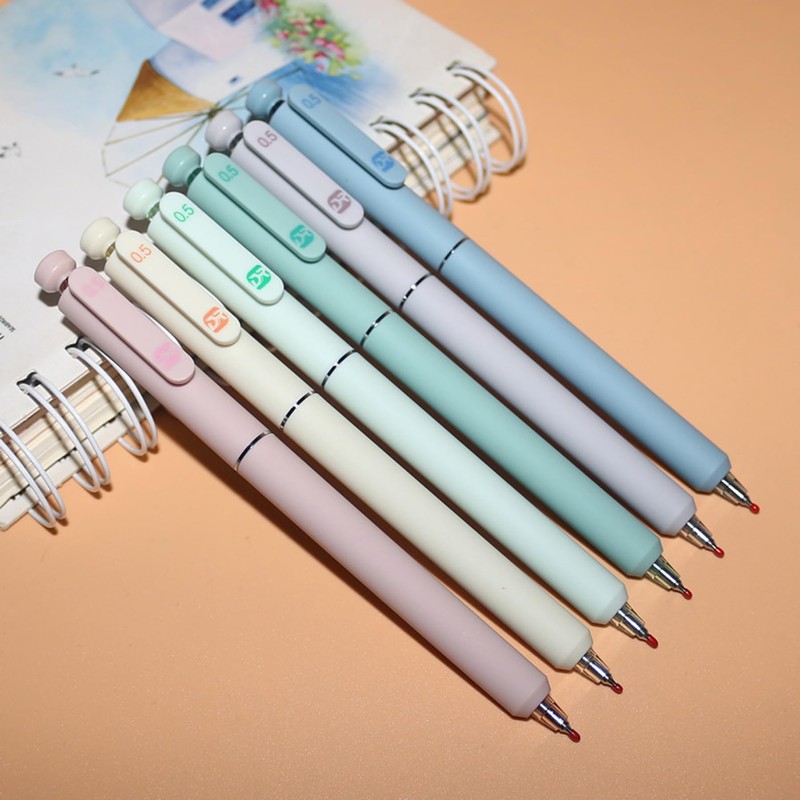 HeTaoCat 6Pcs Innovative Retractable Gel Pens with 6 Morandi color,
