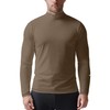 Zengjo Mock Turtleneck for Men Athletic Work Warm(Light Brown,L)