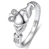 Bestyle Silver Claddagh Rings for Women Sterlling Silver Band Ring