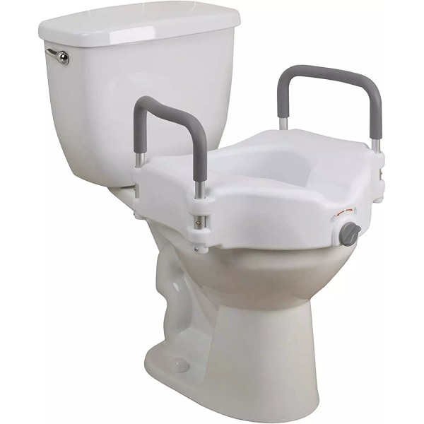 RTL12027RA 2-In-1 Raised Toilet Seat with Removable Padded Arms, Standard
