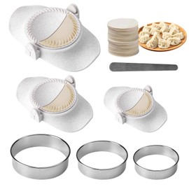 Dumpling Maker & Empanadas Maker Set - 3 Größen Ravioli Former + Dough Cutter + Edelstahl Fülllöffel - Lebensmittelecht - Wonton, Potsticker, Pierogi & Gyoza Maker - Klein 7 cm, Mittel 8 cm, Groß 11cm