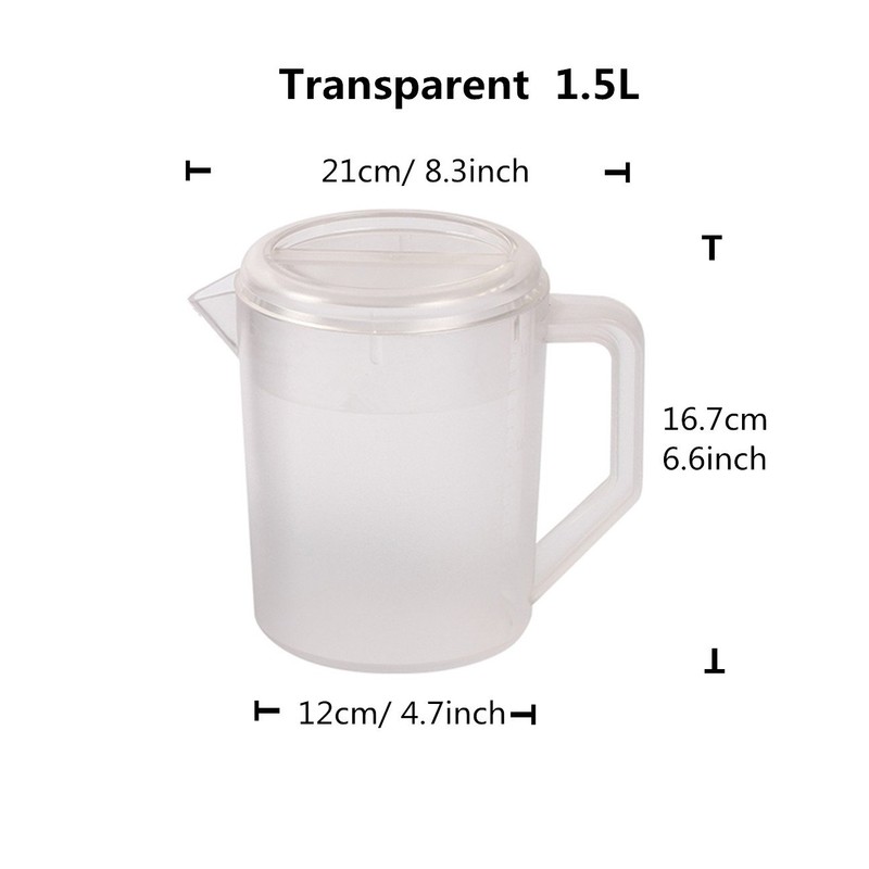 HERF Jarra de agua de plástico de policarbonato, 1,5 L,