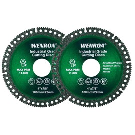2 Pack 4" Indestructible Disc for Grinder, Angle Grinder Cutting Disc Fits 7/8" Arbor, Diamond Ceramic Tile Concrete Saw Blades for Smooth Cutting, Chamfering, Grinding Materials
