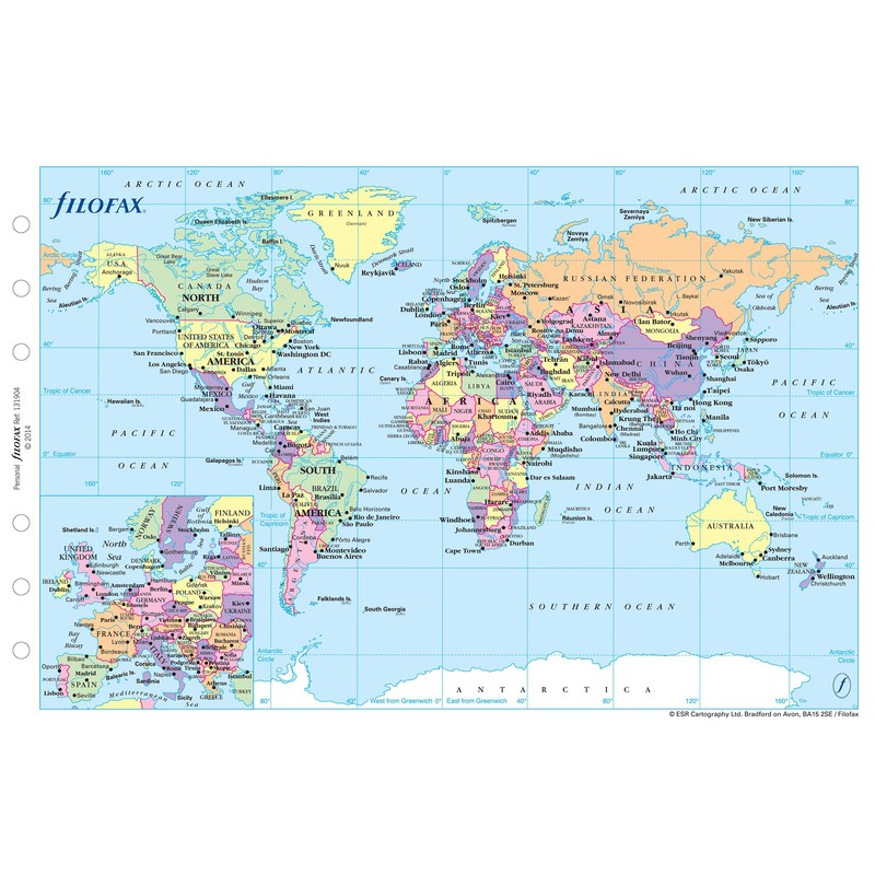 Filofax Personal World Map