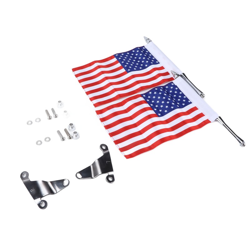 Trunk Lid Flag Pole Mount Kit with USA American Flag