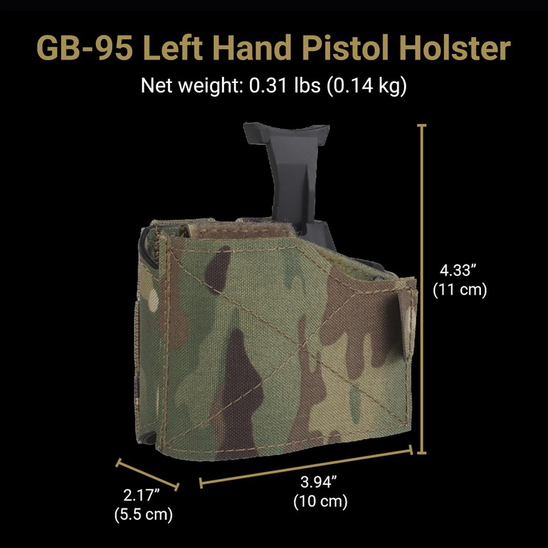 UniPro GB-95 Left-Hand Universal Tactical Holster, MC Pattern, 500D Nylon