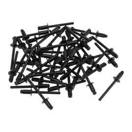 TUCKBOLD Dome Head Large Flange Blind Rivets Black 50 Pcs 4.8mm Grip Diameter 8mm Grip Length 9.5mm Flange Diameter Iron
