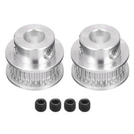 Rebower Timing Belt Pulley Aluminium Synchronous Wheels with Screw [for 3D Printers 6 mm Wide Belt CNC Machines] - 30 Teeth 6.35 mm Bore / Silver Tone / Pack of 2