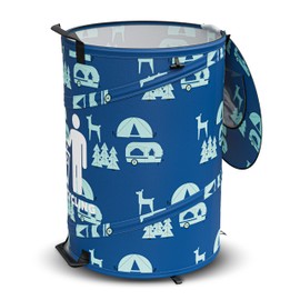 Leisure Coachworks 30 Gallon Collapsible Pop-Up Recycling Can for RV's, Camping, Recycling, Yard Waste, Leaf Bag, Children Toy Bin (Recycling Can)