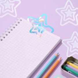 Frinnovan, 12 Pack Sublimation Blank Acrylic Thermal Jumbo Paper Clips DIY Bookmarks Paperclips for Office Business DIY Supplies (Star)