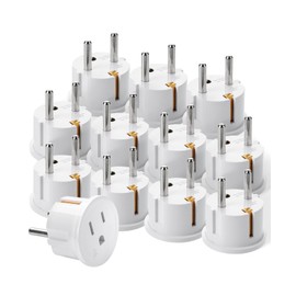 Bates- European Plug Adapter, 2 pc, Travel Adapter, US to Europe Plug Adapter, EU Adapter, Electrical Adapters, Converter Plug