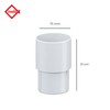 Inefa Pipe socket DN 75, white plastic, rain gutter, roof