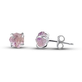 real raw ametrine stone tiny 4 to 6mm stud earrings with solid 925 sterling silver birthstone gift for her niece daughter mom Uniquelan Jewelry (ametrine)