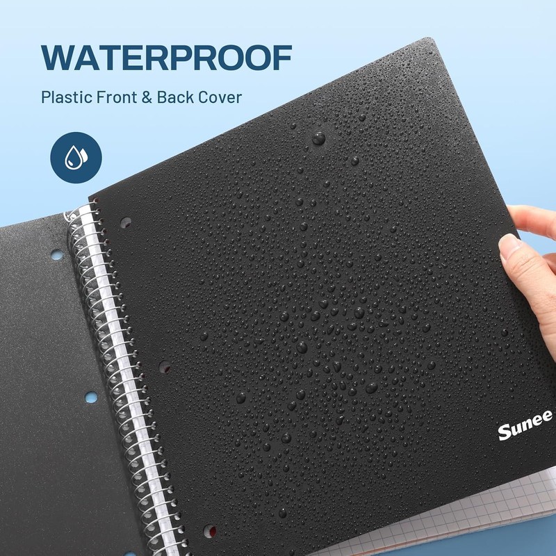 SUNEE 5 Subject Graph Paper Notebook - 400 Pages, 9"x11",