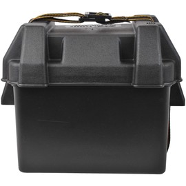 Attwood attwood 9082-1 U1 Small Series 16 Vented Marine Boat Battery Box with Mounting Kit and Strap, Black, One Size