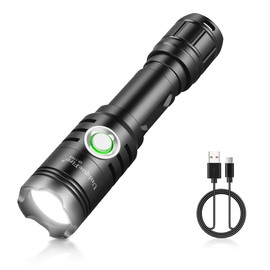 UniqueFire Rechargeable Mini Flashlights High Lumens, 2500 Lumens Super Bright Powerful LED Flash Light, 2 Modes Waterproof Handheld Flash Light for Home, Emergencies, Camping (White light-1702)