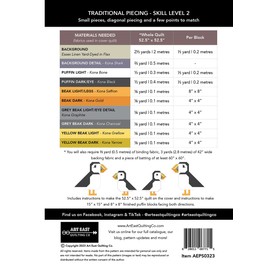 Art East Quilting Co Puffin Star Quilt Pattern, Multi