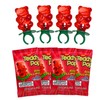 Sour Strawberry Teddy Pop Ring Lollipops - 40 Count Bulk