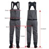 FANGBLUE Fishing Waders Zip-Front Chest Waterproof Zippered Stockingfoot Grey Waders