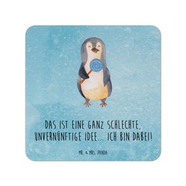 Mr. & Mrs. Panda Bierdeckel Pinguin Lolli 25er Set - Geschenk, Tischdeko, Süßigkeiten, Rabauke, Blödsinn, Gauner, süß, naschen, Gastgeschenk Hochzeit