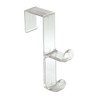 iDesign Clear Over Door Double Hook for Closet, Bathroom, or