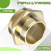 2" NPT Male x 1-1/2" NST Male Brass Hexagonal Nipple