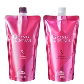 Milbon Grand Linkage Silky Luxe Shampoo 13.5 fl oz (400 ml) + Treatment 14.1 oz (400 g) Refill Set