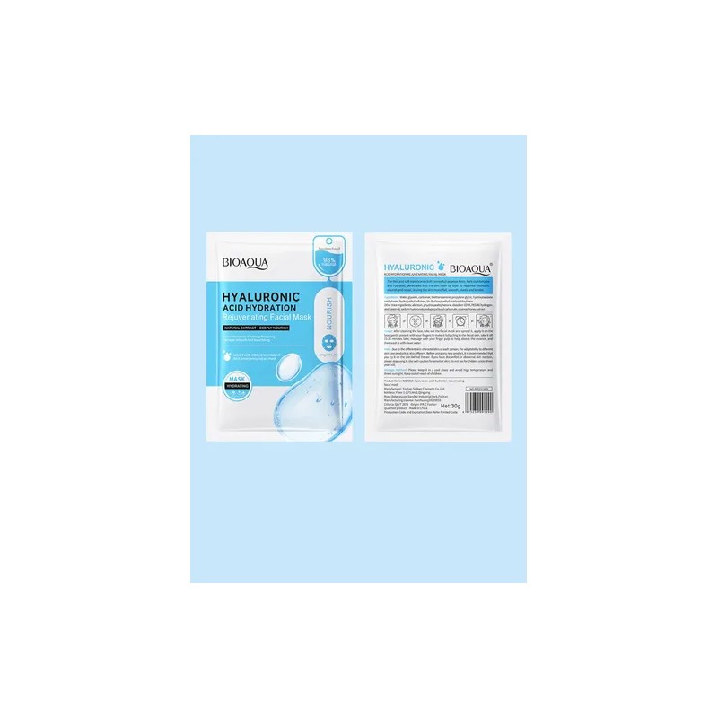 Paquete Mayoreo 100 Mascarillas Ácido Hialurónico Hidratante