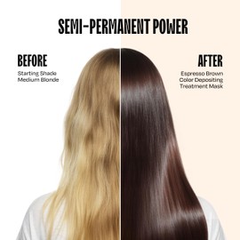 Overtone Semi Permanent Hair Color Conditioner, Espresso Brown, 8 oz, Nourishing, Damage-Free, Color Depositing Mask for All Hair Types with Shea Butter & Coconut Oil, Vegan & Cruelty-Free