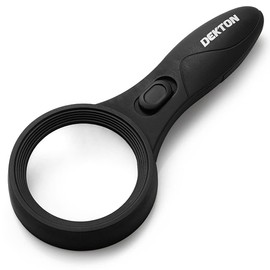DEKTON 6 Led Magnifying Glass, Black/Red, one Size