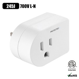 Single Surge Protector Plug with ON/Off Switch, FiiMan ETL Listed Grounded Outlet Wall Tap Adapter with Indicator Light, 1-Outlet, 245Joules/15A/1875W, White (1 Pack)