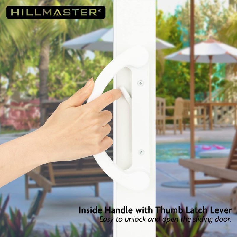 HILLMASTER Patio Door Handle Set with Mortise Lock 45° for