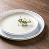 GBHOME 12 Pieces Ceramic Dinnerware Set, Modern White Dish Set