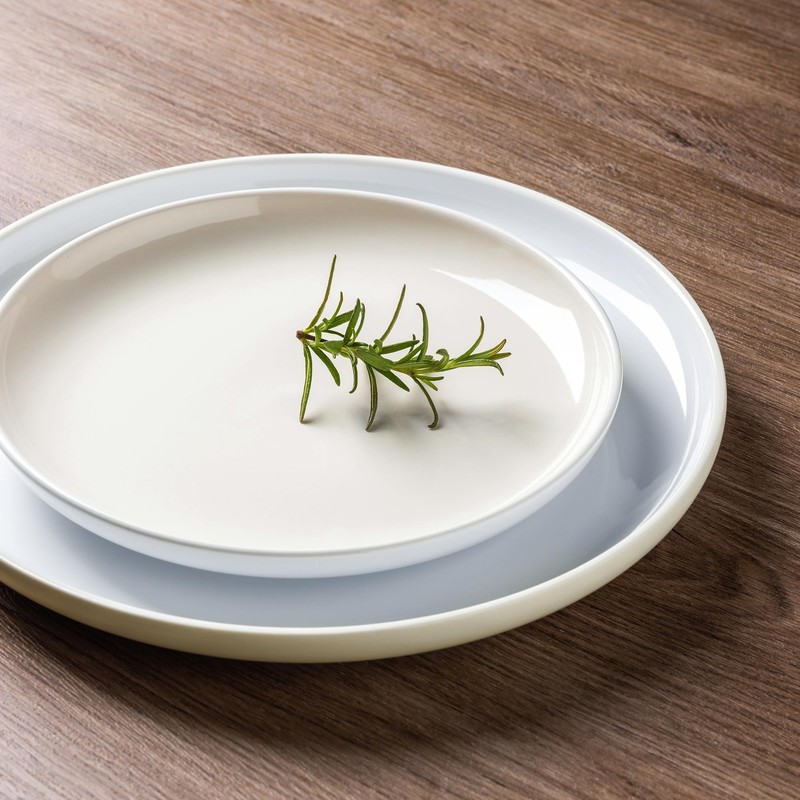 GBHOME 12 Pieces Ceramic Dinnerware Set, Modern White Dish Set