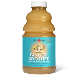 Ginger Soother Lemon & Honey Gingerade – Digestive Support, Sweetened only with Honey, Real Ingredients, Enjoy Hot or Cold - 32 Fl Oz Bottle (Pack of 2)