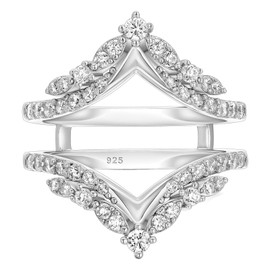 SHELOVES Vintage Ring Enhancer for Engagement Rings Curved Enhancer Guard Ring 925 Sterling Silver Sz 9