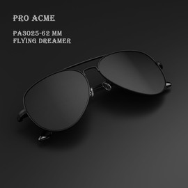 Pro Acme Aviator Sunglasses for Men Women Classic Polarized UV400 Protection 62MM(Black Frame/Black Lens)