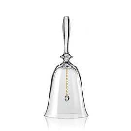 Barski - European Quality Glass - Bell - 7" H with Gold Chain for Clapper - Glass Crystal - Made in Europe