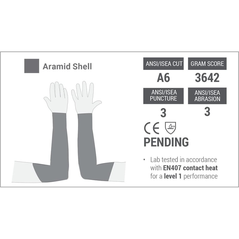 HexArmor Helix 2044 flame-resistant arm sleeves/guard with extreme cut protection,
