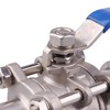 DERNORD Sanitary Ball Valve Fits 1.5" Tri-Clamp Clover Stainless Steel
