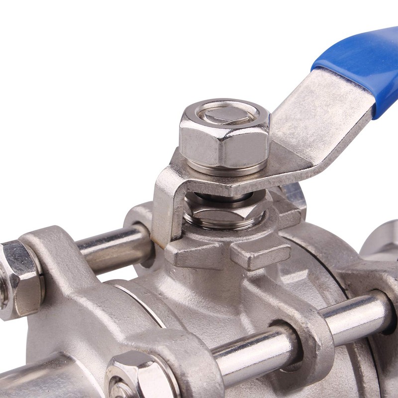 DERNORD Sanitary Ball Valve Fits 1.5" Tri-Clamp Clover Stainless Steel