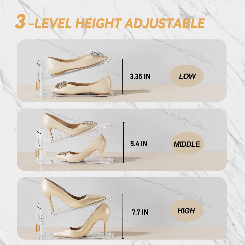 FENRUNXU Shoe Slots Organizer for Closet, Shoe Stacker Organizer Double