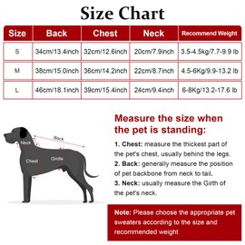 Topbuti Pet Dog Knitted Sweaters Knitwear Turtleneck Pajamas Soft Winter Warm Puppy Valentine Clothing Christmas Clothes Heart Doggie Apparel for Cats Dogs (L)
