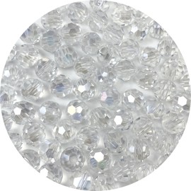 LIMAOLLY 140pcs 8mm Faceted Crystal Glass Beads Round Spacer Beads for Jewelry Making DIY Craft Making Necklace Bracelet Earring Wind Chimes Suncatchers Ornament(503-Crystal Clear AB)
