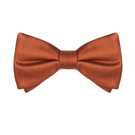 KissTies Rust Pre-Tied Kids Bow Ties Satin Boys Bowties Burnt Orange