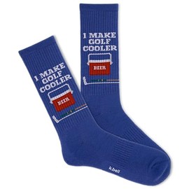 K.Bell Black Label Men's Buck You Crew Socks, I Make Golf Cooler (Deep Sea), 6.5-12